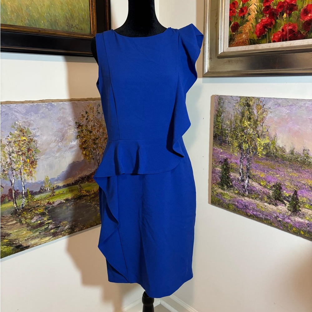 Calvin Klein Asymmetrical Blue Dress